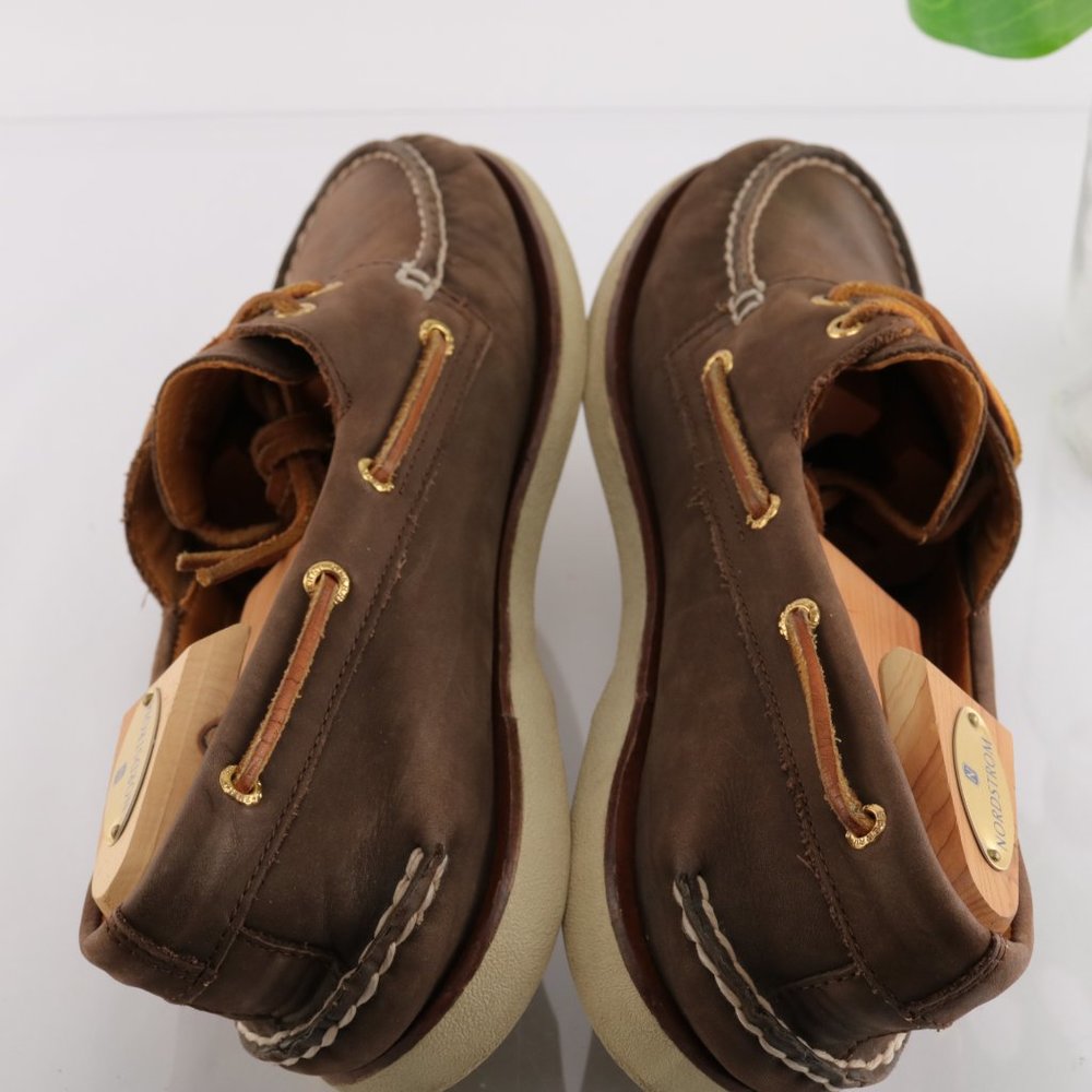 Sperry Gold Cup Boat Shoe Moc Loafer Slip On Brown Gold Plate Eyelet Men 10.5 - Picture 8 of 13